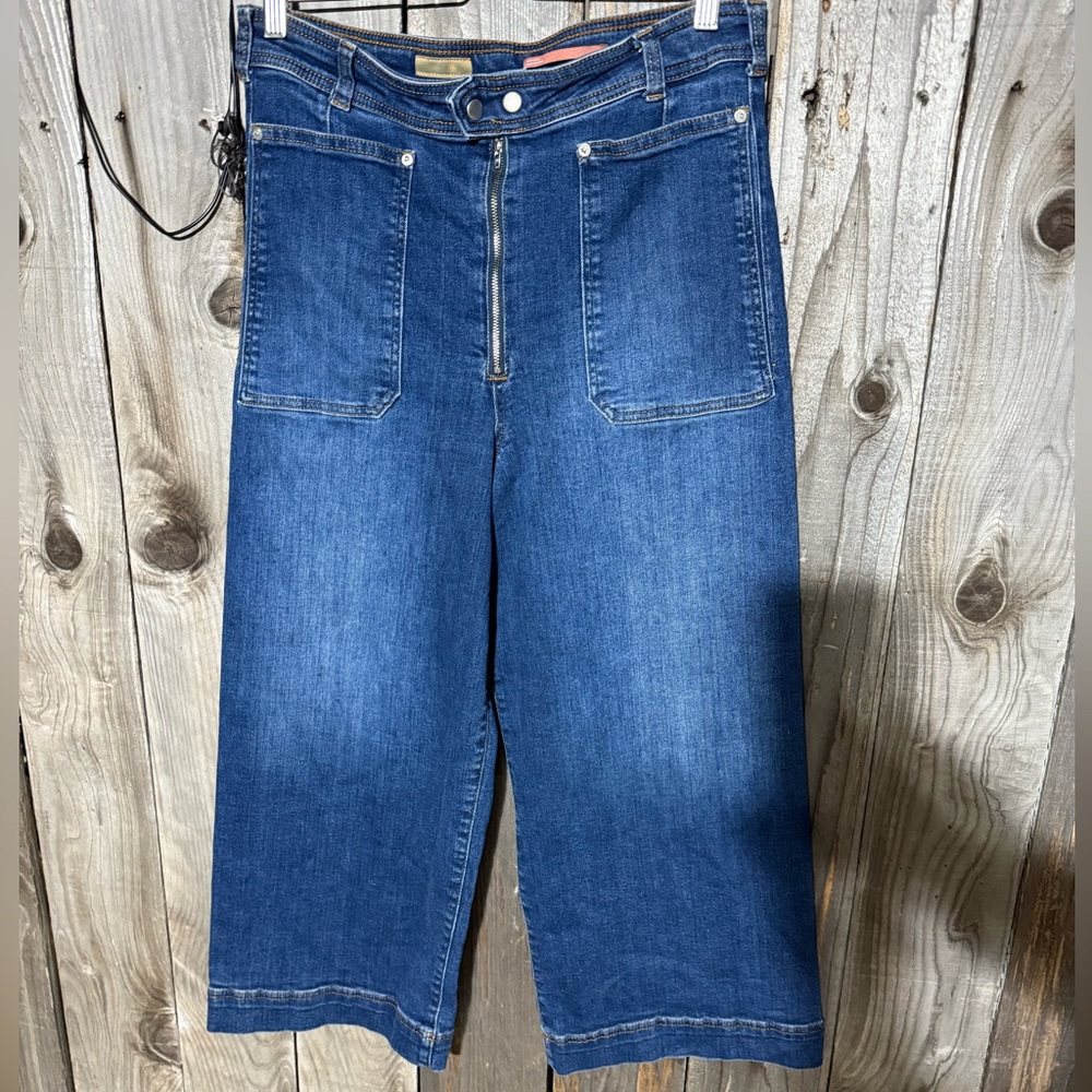 Anthropologie Pilcro The Skipper Cropped Wide Leg moto jeans - Picture 5 of 6
